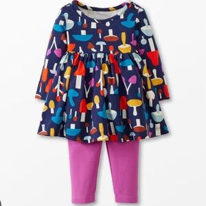 Hanna Andersson Multicolor Dress with Pink Leggings